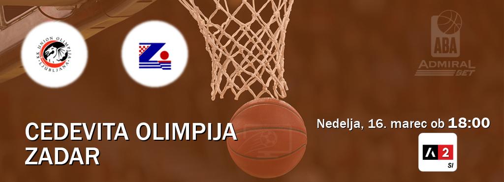 Prenos tekme med Cedevita Olimpija in Zadar v živo na <b>Arena Sport 2</b> (nedelja, 16. marec ob  18:00 uri).